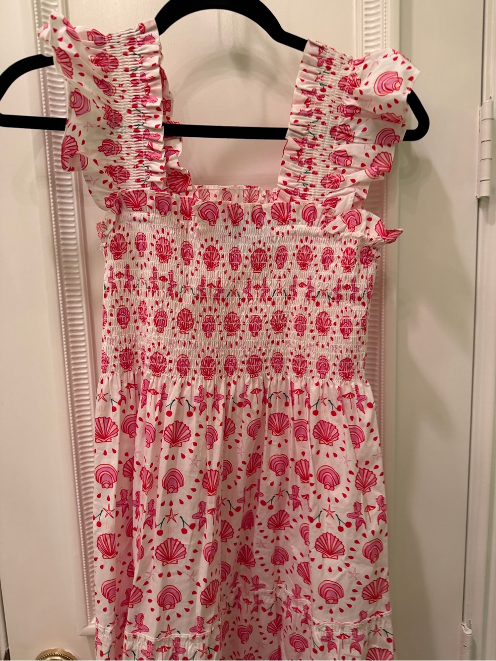 Hill House Mermaid Ellie Nap Dress Pink Shell Midi Size XS - Picture 6 of 10